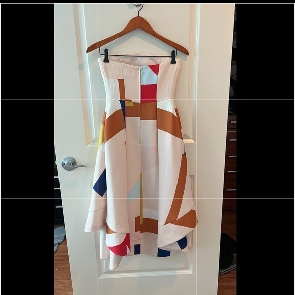 C/MEO Collective Vibrant Strapless Hi-Low Midi Dress In Color Block Dress Size S - Picture 4 of 16